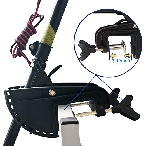 T-BOKO Soporte y montaje de bisagra, soporte de motor eléctrico para kayak para barco, clip de montaje fuera de borda inflable, negro