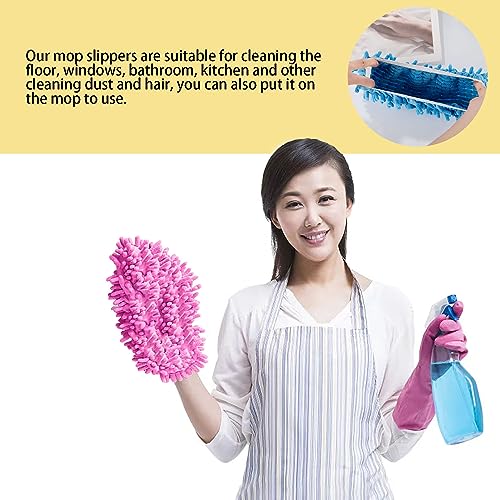 TAFACE Pantuflas mopa de 8 piezas, zapatos de limpieza del suelo, zapatillas extraíbles y lavables, fuerte absorción de agua, aptas para la limpieza del polvo y el cabello casero