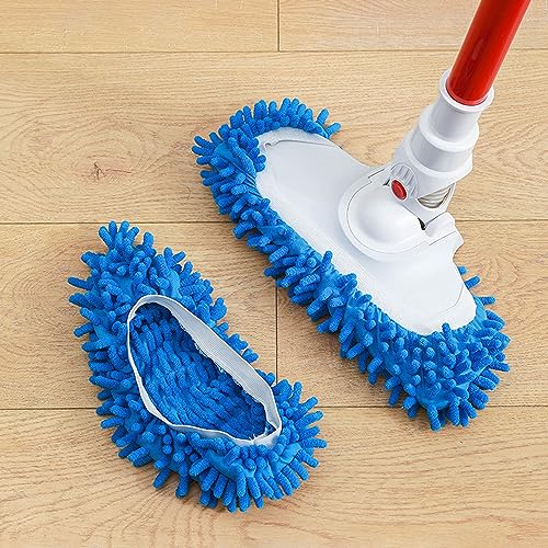 TAFACE Pantuflas mopa de 8 piezas, zapatos de limpieza del suelo, zapatillas extraíbles y lavables, fuerte absorción de agua, aptas para la limpieza del polvo y el cabello casero