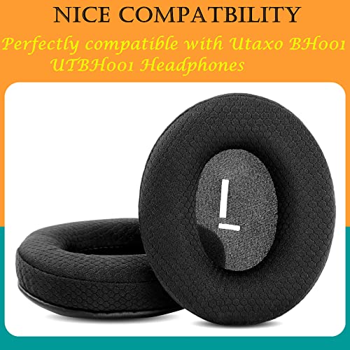 TaiZiChangQin Almohadillas para los oídos de repuesto compatibles con Utaxo BH001 UTBH001 (tela negra)