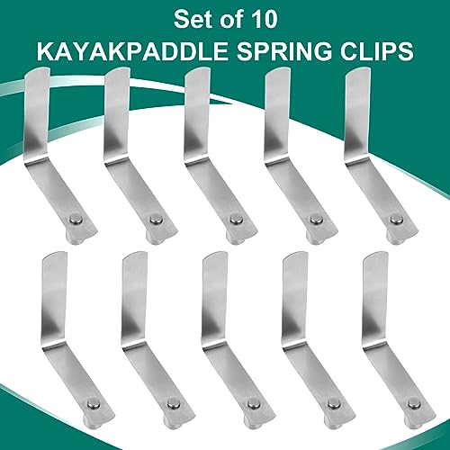 Teaaha 10 clips de remo de kayak push Snap, clip de acero inoxidable para kayak, remo de resorte, clips de acero inoxidable, para tiendas de campaña, kayak, remo, barra de tienda