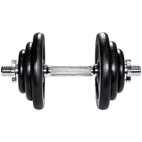 TecTake Mancuerna con pesas halteras de fitnes acero hierro musculación gimnasio - varios modelos - (20kg | no. 402365)