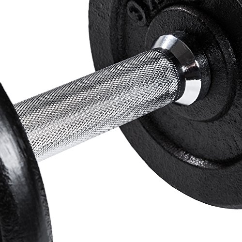 TecTake Mancuerna con pesas halteras de fitnes acero hierro musculación gimnasio - varios modelos - (20kg | no. 402365)