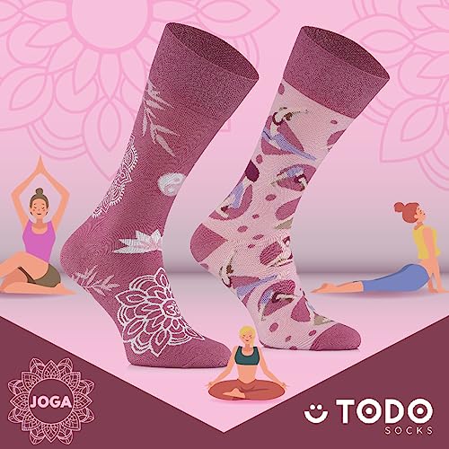 TODO Divertidos calcetines con diseño para hombre y mujer – Calcetines divertidos – multicolor, locos, Yoga, 39-42