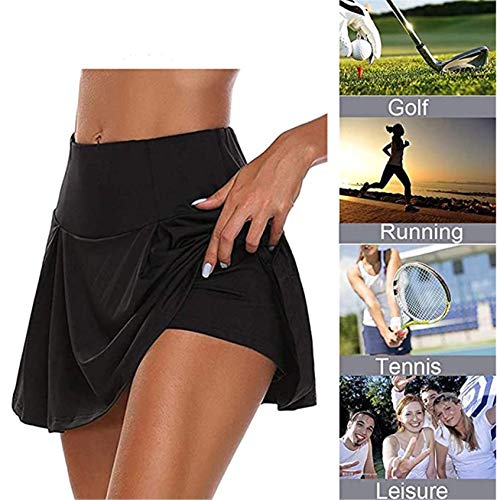 Tofox Mujer Falda Deportiva 2 en 1 Leggings Deportivos con Falda, pantalón Corto para Tenis, Golf