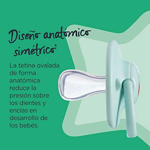 Tommee Tippee Anytime Chupete con Diseño Anatómico Simétrico, de Silicona y Sin BPA, 18-36 Meses, Set de 6