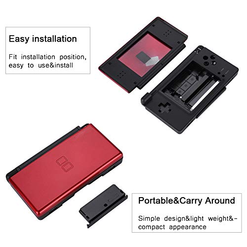 Topiky Carcasa de Repuesto para Nintendo DS Lite, Cubierta de Carcasa Protectora de reparación Completa para máquina de Juegos NDSL(Rojo)