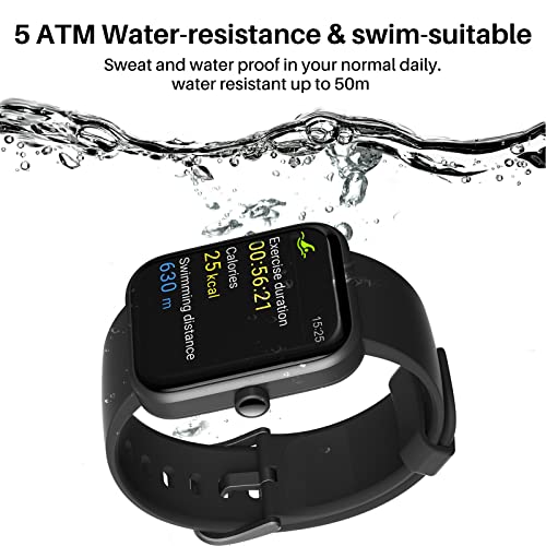 TOZO S2 Smartwatch, 1.69" Reloj Inteligente Hombre Mujer con Alexa Integrada, Pulsómetro Monitor de Sueño, Smartwatch Hombre Mujer con DIY Esfera Reloj, Podómetro, Impermeable 5ATM, para Android iOS