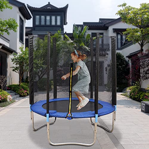 Trampolín exterior redondo de 183 cm trampolín para niños y adultos con malla de seguridad trampolín para jardín material carga útil de 300 kg