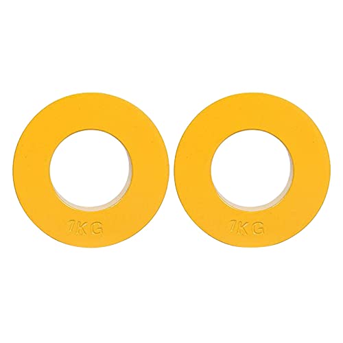 U/D Placa olímpica de peso fraccional 0.5 lb~/2.2 lb de barras olímpicas de entrenamiento de fuerza Micro carga Fracción de peso disco para superar mesetas (amarillo 1 kg)