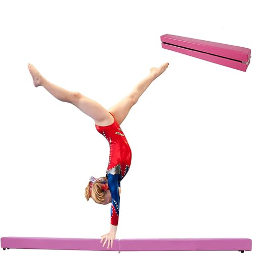U`King Barra de gimnasia plegable, barra de equilibrio, 2,1 m/220 libras, de ante sintético, para entrenamiento en casa, gimnasio, ejercicio, ejercicio