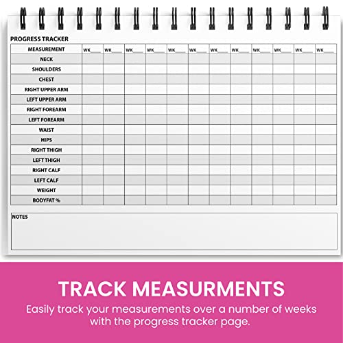 Ultimate Gym,Cuaderno de registros de entrenamiento, XL A5, cardio y notas, establecer objetivos y seguir el progreso – para hombres y mujeres (rosa)