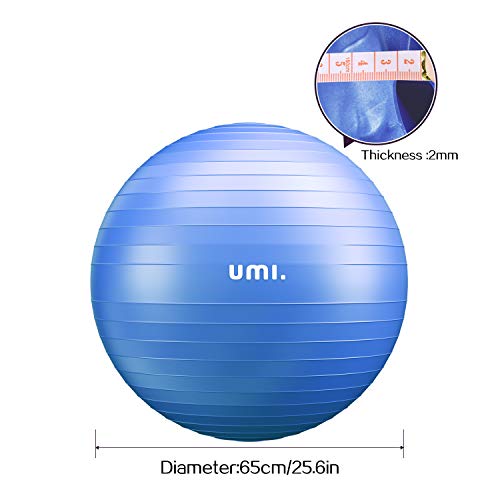 Umi. by Amazon - Pelota de Ejercicio Gym Ball para fitness, yoga, pilates, Embarazo y Sentarse,65 or 75 cm
