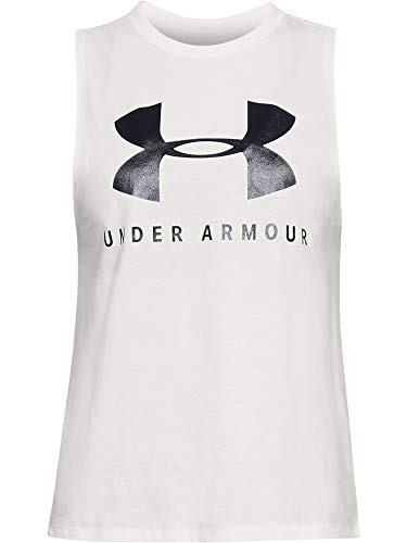 Under Armour Sportstyle Graphic Muscle SL Tanque, Mujer, Blanco, MD