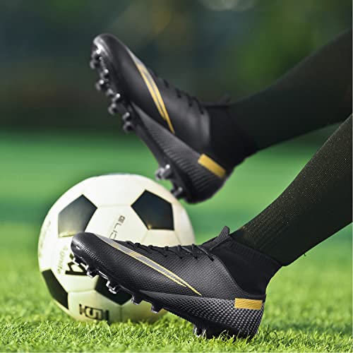 Unitysow Zapatos de Fútbol Hombre Spike Aire Libre Profesionales Atletismo Training Botas de Fútbol Zapatillas de Deporte,T2150 Negro,36 EU