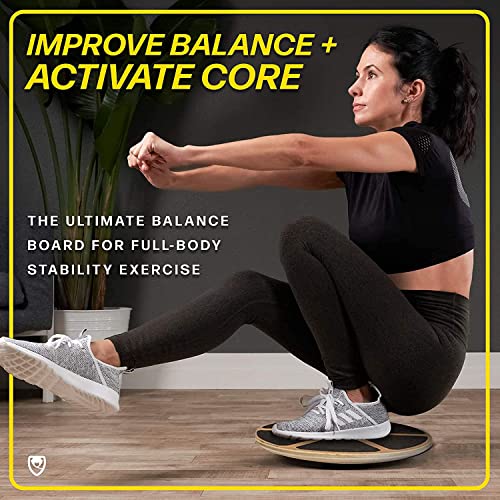 URBNFit Balance Board - Tabla Equilibrio Fitness - Disco en Madera para Pilates, Entrenamiento Abdominales, Yoga - Plataforma para Hacer Ejercicios