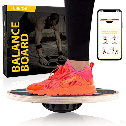 URBNFit Balance Board - Tabla Equilibrio Fitness - Disco en Madera para Pilates, Entrenamiento Abdominales, Yoga - Plataforma para Hacer Ejercicios