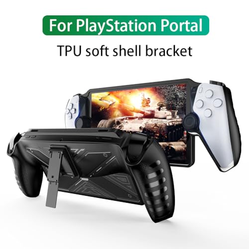 Usper Funda para PlayStation Portal, a prueba de golpes, funda protectora de TPU para consola de juegos con soporte para máquina de juegos, funda protectora para PS5/PS Portal