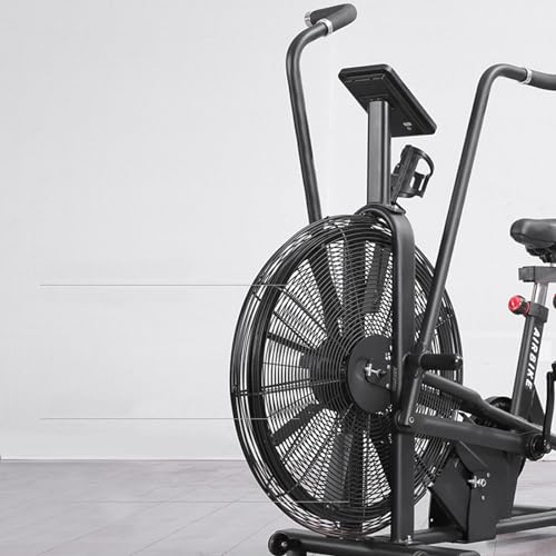 Ventilador de bicicleta de ejercicio, Air Bike Trainer, Bicicleta de interior con sistema de resistencia al aire, Pantalla LCD con monitor de ritmo cardíaco,A