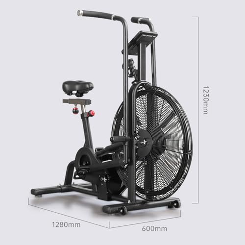 Ventilador de bicicleta de ejercicio, Air Bike Trainer, Bicicleta de interior con sistema de resistencia al aire, Pantalla LCD con monitor de ritmo cardíaco,A