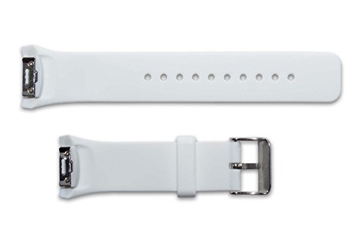 vhbw Pulsera correa de recambio blanca talla L, grande para Smartwatch pulsera Fitness Samsung Galaxy Gear S2, SM-R720, SM-R730.