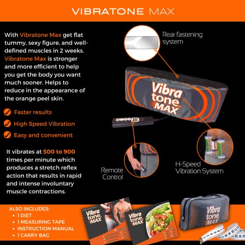 Vibratone Max – Cinturón Abdominal vibración – Tonifique Sus Abdominales, oblicuos, Caderas, Cintura, glúteos y Muslos.