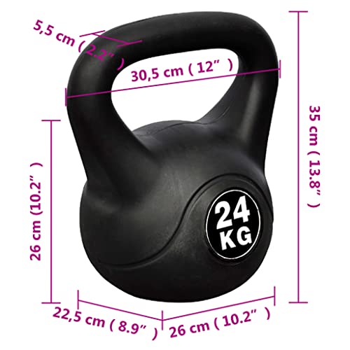 vidaXL Pesa Rusa de 24 kg Negra Kettlebell Musculación Fitness Ejercicio
