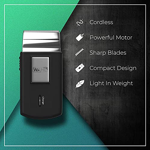 Wahl 3615-0471-Mobile Shaver para hombres, Kit para el corte de pelo - 1 unidad, batería, a red indicadores led pantalla lcd multifuncional, tapa protectora, recargable