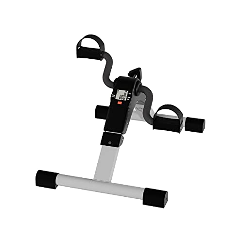 Wakeman - Ejercitador de pedal para bicicleta debajo del escritorio con rastreador de calorías y resistencia ajustable, mini equipo de ejercicio plegable para interiores y gimnasio