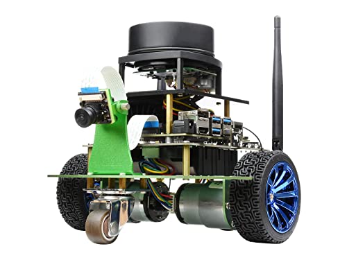 Waveshare JetBot Professional Version Ros AI Kit, Dual Controllers AI Robot, Lidar Mapping, Vision Processing, Includes Official Jetson Nano Developer Kit (B01) (Not Support Nano 2GB)