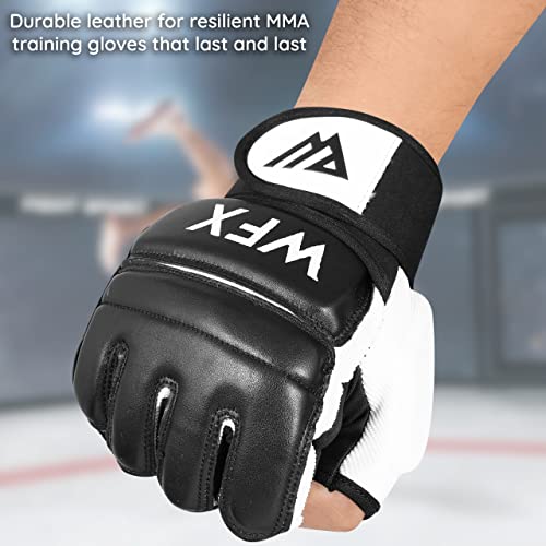 WFX Guantes de boxeo para saco de boxeo, guantes de karate, artes marciales, artes marciales, lucha, muay thai (M, negro)
