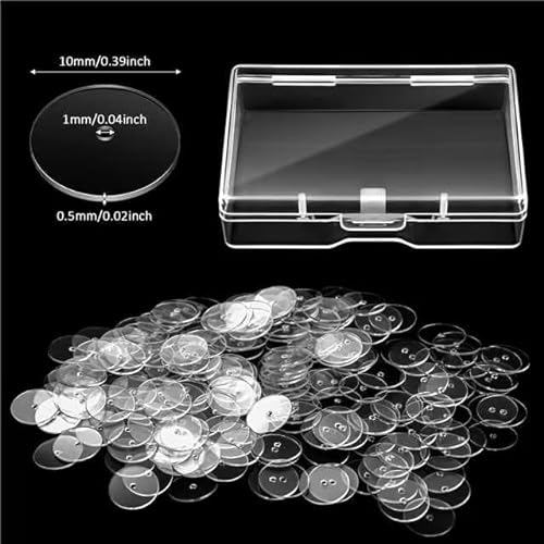 WILLBOND Almohadillas de Disco Transparentes para Estabilizar Aretes, Discos de Plástico para Espaldas de Pendiente (200)