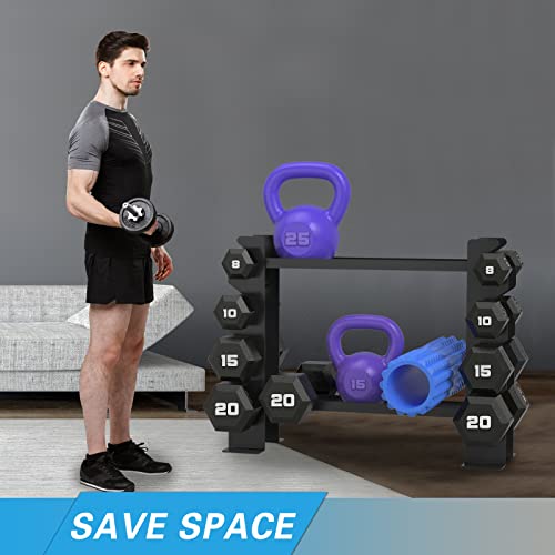 WINNOW - Mancuernas para rack de gimnasio en casa con mancuernas, soporte de peso multicapa