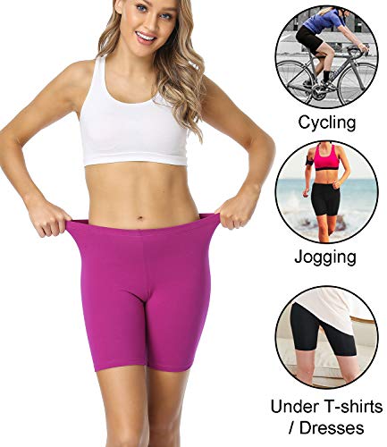 wirarpa Bragas Mujer Leggings Cortos Boxer Algodon Shorts Pantalones Deportivas para Running, Yoga y Ejercicio Multicolore Pack de 4 Tamaño M