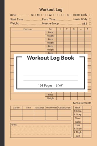 Workout Log Book: Gym Tracker Journal / Fitness Planner Notebook | STAY ON TRACK & GET MOTIVATED by Tracking Your Gains!