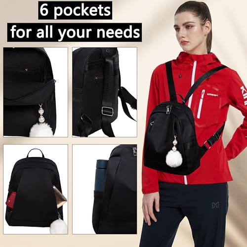 WZCZZHA Mochila Pequeña Mujer Casual Bolso de Mujer - Pequeña Mochila Negra Impermeable Para Mujer Mini Mochila travel backpack
