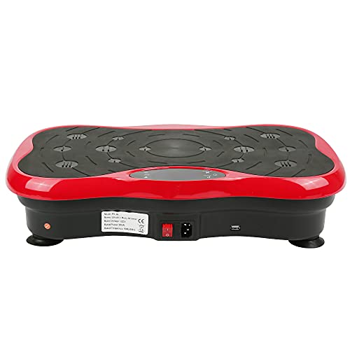 XUANYU Plataforma vibratoria Fitness Shaper con altavoz Bluetooth, pantalla LCD y bandas de entrenamiento (negro y rojo)