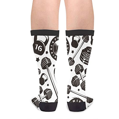 XVBCDFG Divertidos calcetines de pato divertidos calcetines de vestir casuales de media pantorrilla para mujeres y hombres, Levantamiento de pesas con mancuernas, Talla única