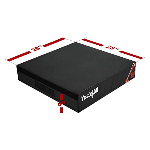 Yes4All Caja pliométrica blanda/caja de salto pliométrica – Caja pliométrica ajustable/caja pliométrica de espuma para entrenamiento de salto, fitness y acondicionamiento (6 pulgadas, negro)