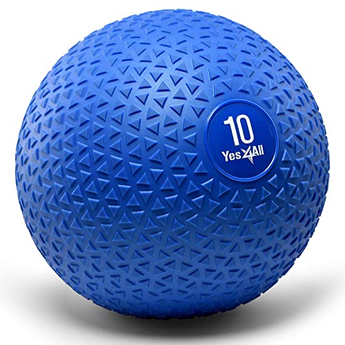 Yes4All LL3M Slam Balls 4.5 kg, Azul, Balón Medicinal Relleno de Arena, sin Rebote, Adecuado para Entrenamiento y Fuerza