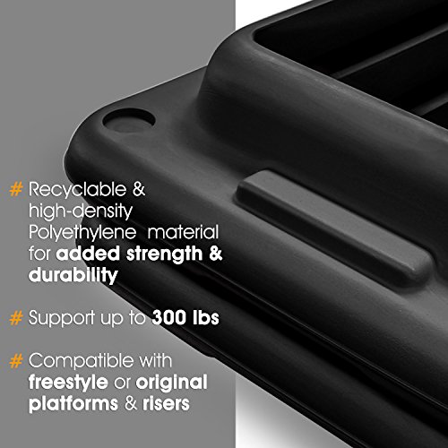 Yes4All TSMM - Elevadores de escalones aeróbicos ajustables para plataforma de paso aeróbico, tamaño club de salud, soporta hasta 136 kg (1 par, negro)