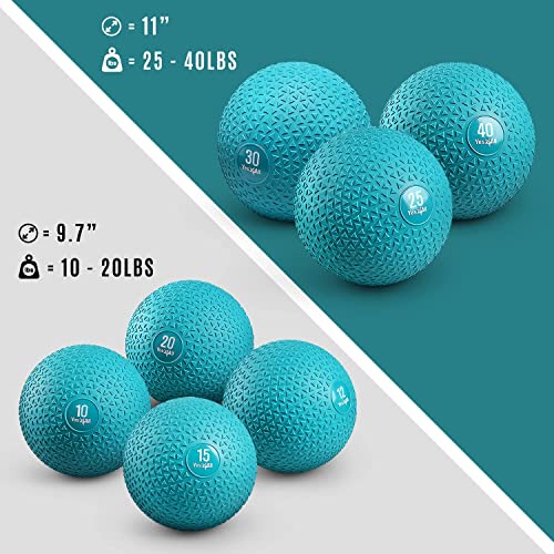Yes4All V48T Slam Balls 6.8 kg, Azul Turquesa, balón Medicinal Relleno de Arena, sin Rebote, Adecuado para Entrenamiento y Fuerza