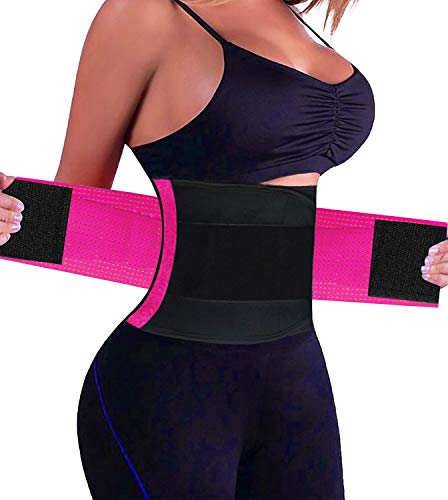 YIANNA Mujer Faja Reductora Abdominal Cinturón Lumbar Fajas Reductoras Abdomen Adjustable para Deporte Fitness Rosa , 8003 Size L