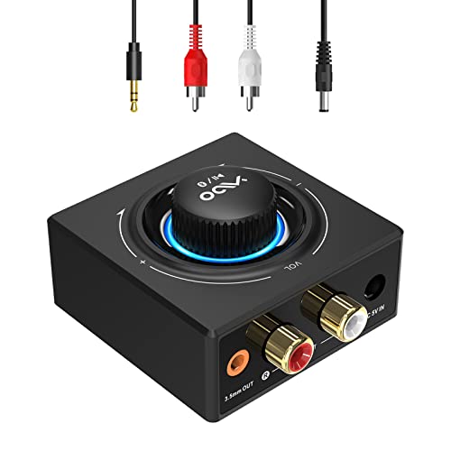 YMOO Receptor Audio Bluetooth 5.3, Adaptador Bluetooth RCA HiFi Receiver 3.5mm Jack Stereo SBC AAC, Estéreo/Altavoz Desde Teléfono/PC/Tableta/Portátil
