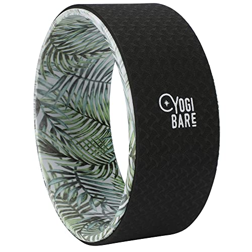 Yogi-Bare Rueda de Yoga Antideslizante Corcho de 33 cm para estiramientos - Mejora Tus Movimientos y Rojouce la tensión - Contribuye a un Mayor Equilibrio y flexibilidad - Palm Tree