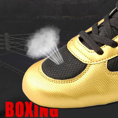 Zapatos de Lucha Competición Profesional Zapatillas de Boxeo de Caña Alta Entrenamiento Levantamiento de Pesas Sanda para Hombres Mujeres,Calzado de Boxeo para Adolescentes Adultos Unisex