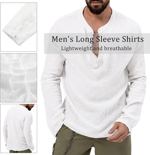 Zetieny Hombre Camisa Manga Larga Conjunto de Camisa y Pantalón Casual Chándales Set de Yoga con Bolsillos