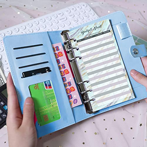 Zhihui Bill Binder Gypsophila A6 Binder - Cuaderno de planificación de dinero personalizado con 12 hojas de presupuesto de gastos, carpeta para ahorrar dinero