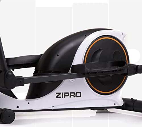 ZIPRO Bicicleta elíptica para Casa Hulk RS, Entrenador eliptico, LCD Pantalla, sensores de Pulso, Ajuste de Resistencia, 150kg