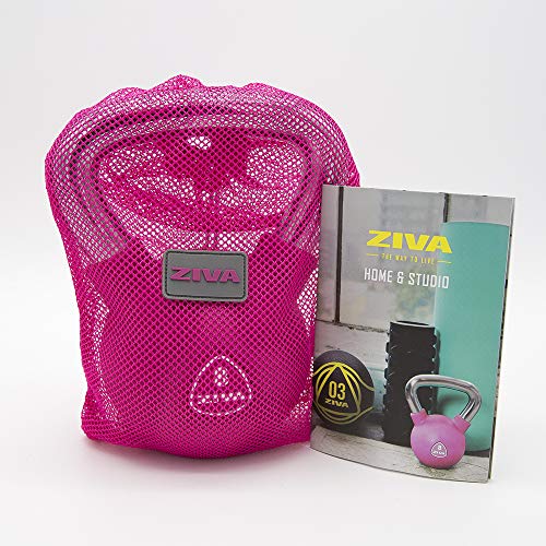 ZIVA Chic Studio - Kettlebell de 4Kg a10Kg. Pesa Rusa de Acero con Revestimiento de Goma, Color Rosa (8)